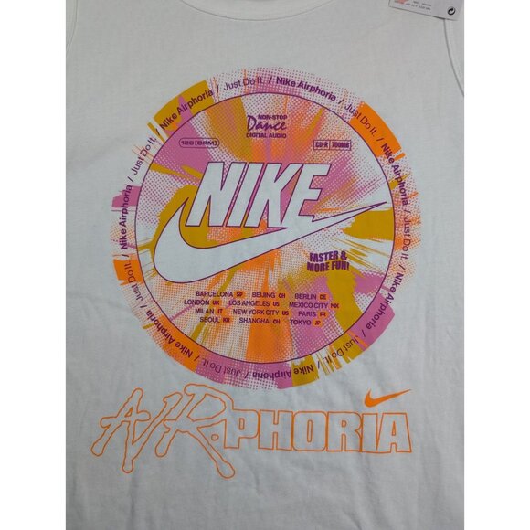 Nike Sportswear Mens Tank Top Large White Graphic Print Streetwear Training - Picture 7 of 12